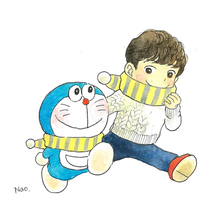 ユニクロKIDSフリースパジャママフラードラちゃんがとても可愛い#ユニクロ #ドラえもん #星野源 