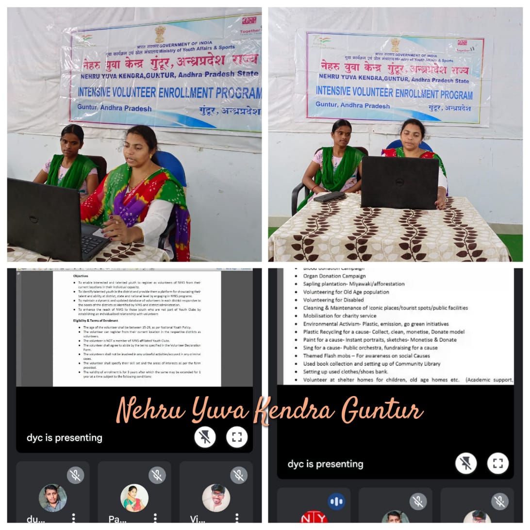 #nykguntur #GunturDistrict organised  webinar on Intensive Volunteer Enrolment Programme and SEVA Volunteer Activation Programme to  #nyvs  #Nyksindia #nyks #nyks4nation #BapatlaDistrict #PalnaduDistrict