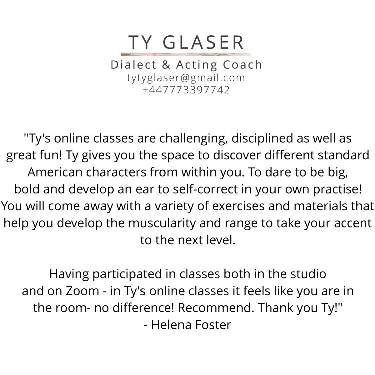 Dialect & Acting Coach Ty Glaser tweet media