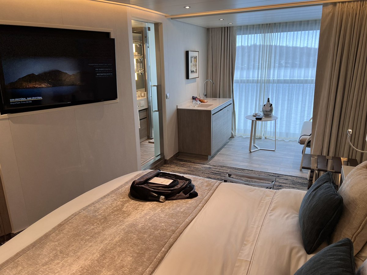 garybembridge's tweet photo. I’m on board my @Silversea #SilverOrigin Galapagos cruise. The cabin I booked is much bigger than I’d expected. Nice surprise. Going to be a comfy week https://t.co/RR9PsumT9J