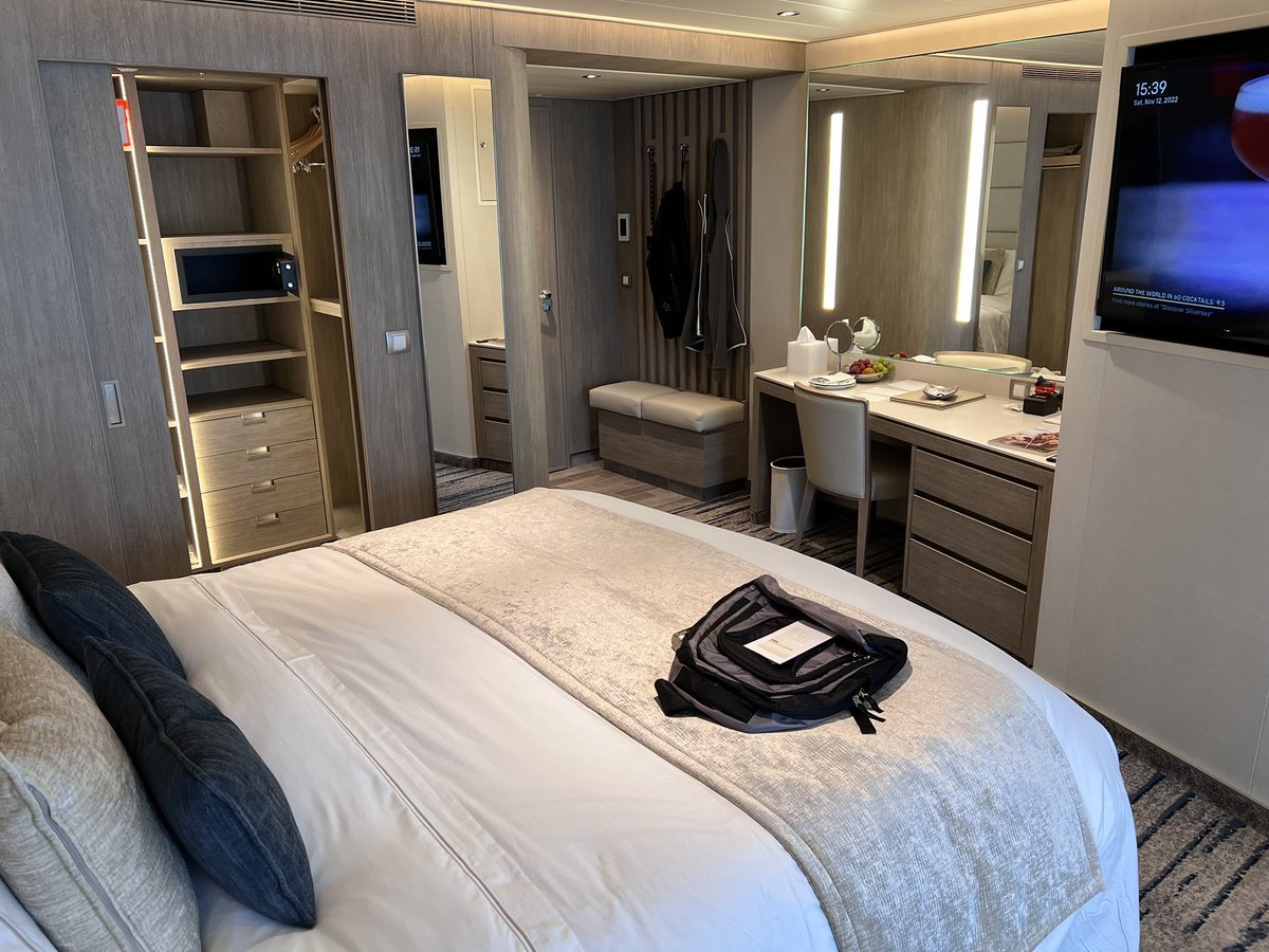 garybembridge's tweet photo. I’m on board my @Silversea #SilverOrigin Galapagos cruise. The cabin I booked is much bigger than I’d expected. Nice surprise. Going to be a comfy week https://t.co/RR9PsumT9J