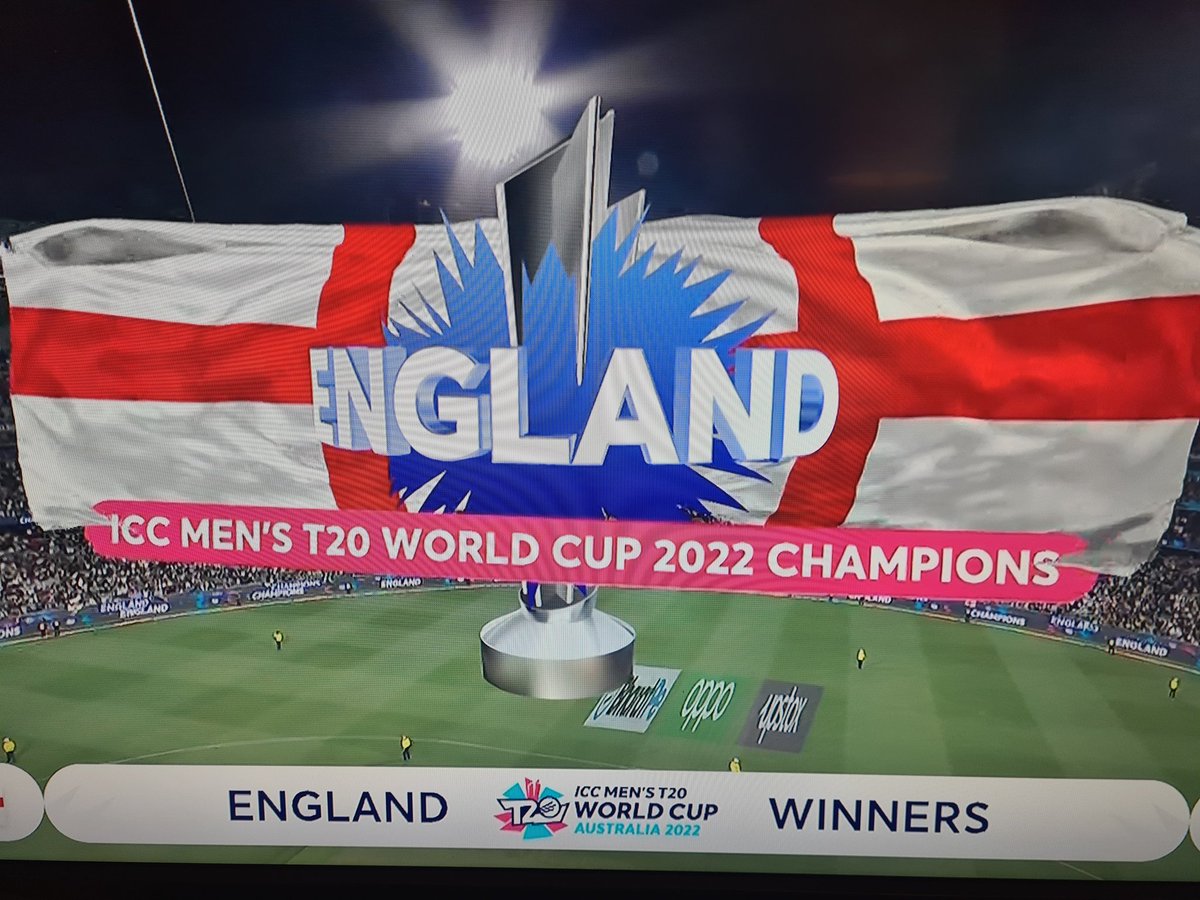 So so proud of our boys, well done England, World 20/20 cricket champions 🏆