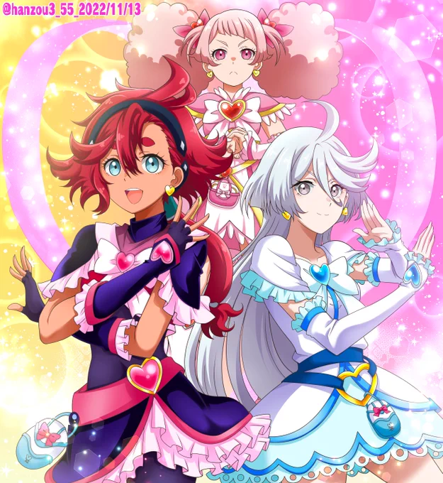 スレッタ達にプリキュアのコスプレをさせてみました♪
特徴的な髪型をしてるので、みんなあまり違和感無いですね☺️(特にチュチュ先輩)
#水星の魔女 
#precure 