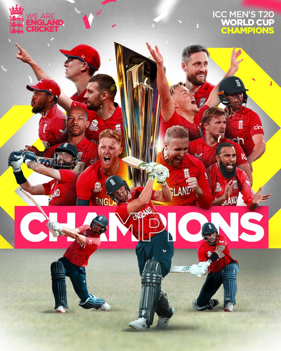 "World Champion"
Congratulations Team England
💐💐😇😇🌹🌹

<a href="/englandcricket/">England Cricket</a> 

#PAKvsEng 
#ENGvPAK 
#T20WorldCupFinal 
#ICCT20WorldCup2022Final 
#Buttler 
#BabarAzam