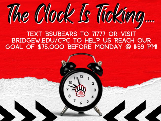 bsubears's tweet image. ⏰⏰⏰⏰⏰⏰⏰⏰⏰⏰⏰⏰⏰
ⓉⒽⒺ ⒸⓁⓄⒸⓀ ⒾⓈ ⓉⒾⒸⓀⒾⓃⒼ
⏰⏰⏰⏰⏰⏰⏰⏰⏰⏰⏰⏰⏰
Text BSUBEARS to 71777 or visit the
link in our bio to make your donation!
⏰⏰⏰⏰⏰⏰⏰⏰⏰⏰⏰⏰⏰
#CPC22 #BSUcpc #LetsGetTo$75K