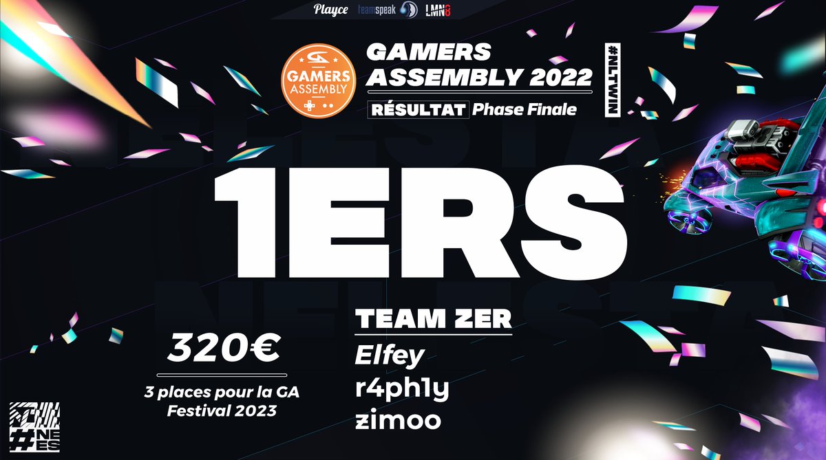 DEVANT PRES DE BEAUCOUP DE VIEWERS... 

La <a href="/GamersAssembly/">Gamers Assembly</a> Halloween est à Nelesta ! 😈

<a href="/Elfey_RL/">Elfey</a>, <a href="/RaphyEU/">Raphy.</a>, @zimo7rl ont fait pas de ralentir face à la #GCS et s'emparent du titre ! 🔥

✅(3-2)❌
💰320€
🧧3 places pour la GA:FE

#NELESTAWIN 💙💜 #NelestaOnTop