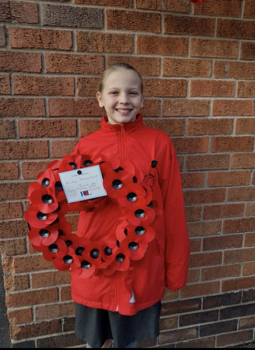 Thank you to our Headgirl for representing Byley Primary School and Nursery this morning at the Middlewich Remembrance Day Parade. #wewillrememberthem