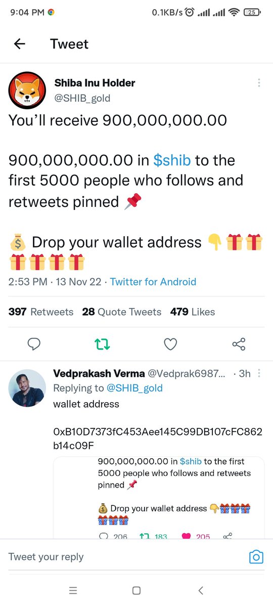 ahsanrupam's tweet photo. @SHIB_gold wallet address : 0x089A30A9ca91EcF7a174707dE5834CCF7bc45C79 https://t.co/hEY1f2h7UD