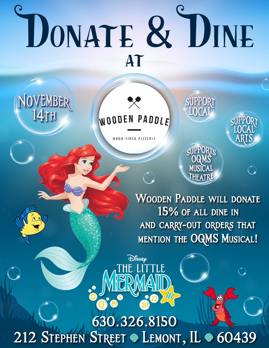 micah brandhandler (@musicalmrb) on Twitter photo Our final Pack the Place is on Monday! Come out to <a href="/WoodenPaddle/">Wooden Paddle</a> and mention #oqms Little Mermaid. Start the week before thanksgiving with some great food and giving back to #sd113a fine arts! <a href="/jennatreanor/">Jenna Treanor</a> Our final Pack the Place is on Monday! Come out to <a href="/WoodenPaddle/">Wooden Paddle</a> and mention #oqms Little Mermaid. Start the week before thanksgiving with some great food and giving back to #sd113a fine arts! <a href="/jennatreanor/">Jenna Treanor</a>