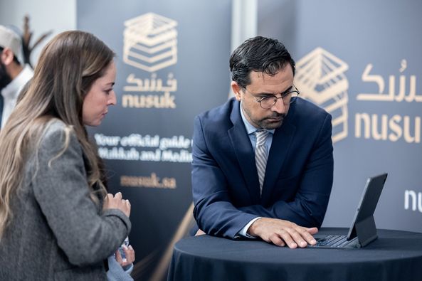 UmrahConnect's tweet photo. The @MyNusuk team demonstrate the new Umrah booking platform and answer trade enquiries at
#UmrahConnect 2022.
#MyNusuk #Umrah #UmrahPlus #Nusuk #B2B #UC2022 #B2C https://t.co/J7ybSqXvP3