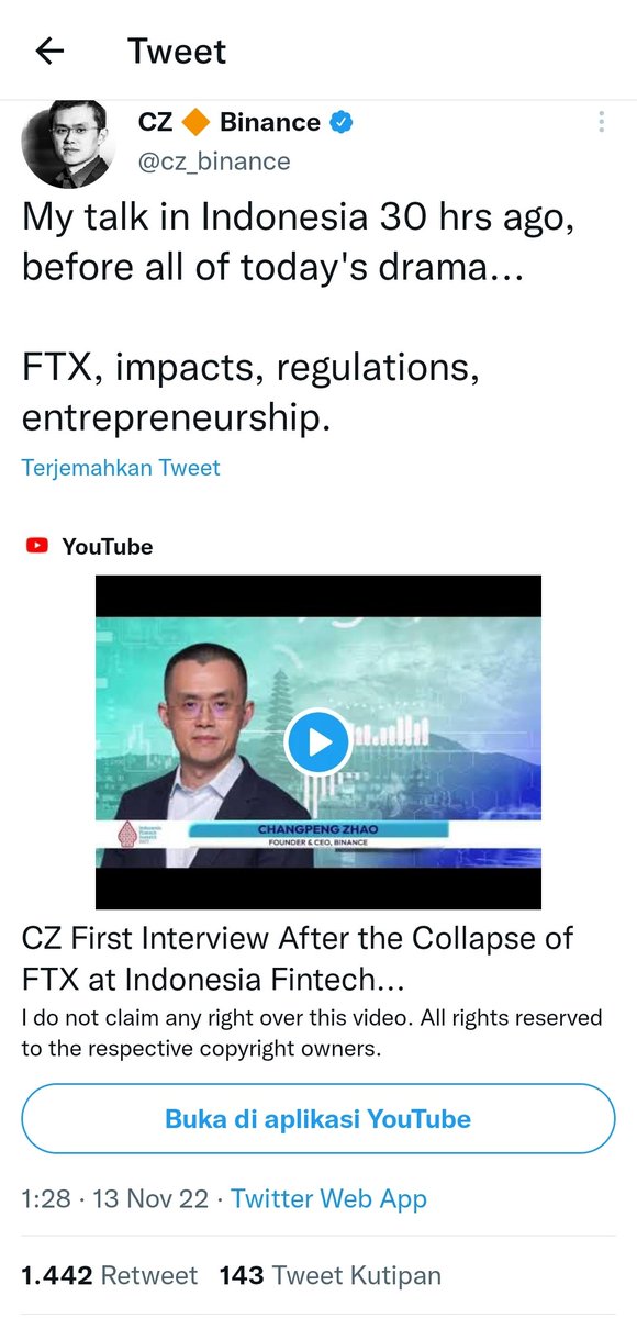 FRangerteam's tweet photo. Klasifikasi terkait FTX, cz pun berbicara https://t.co/HcxzOdGprJ