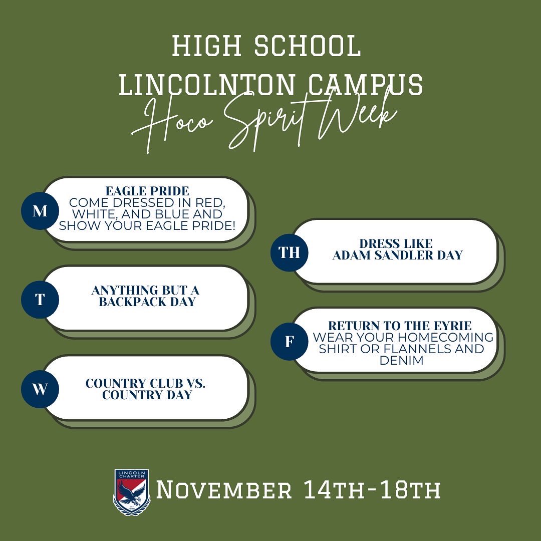 lcs_lincolnton's tweet photo. We're excited for homecoming spirit week and all the festivities to come!

Start planning your outfits, and check out the most recent issue of the Charter Chatter for details on the Homecoming Festival, Court Presentations, &amp; the hs Hoco Dance!

#lincolncharterexperience #LCShoco https://t.co/P26nAlXDWI