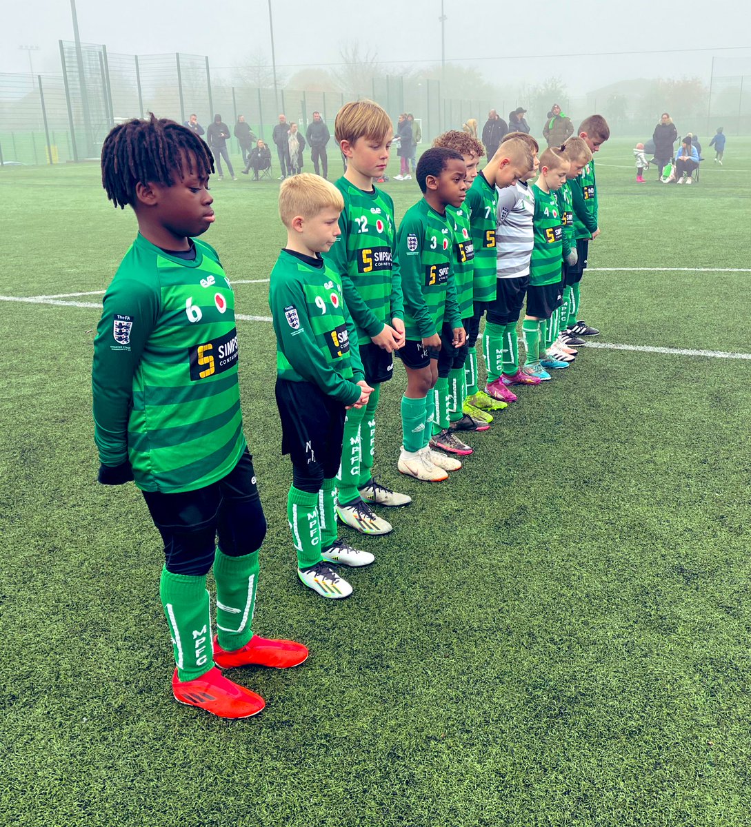 MPFCJuniors's tweet photo. Our Under 9s Blacks pay their respects this morning, wearing a Poppy on their shirts and holding a one minutes silence before going on to beat a very good Farsley Celtic side 👏🟢⚫️⚽️ #mpjfc https://t.co/yFzcW3ooBQ