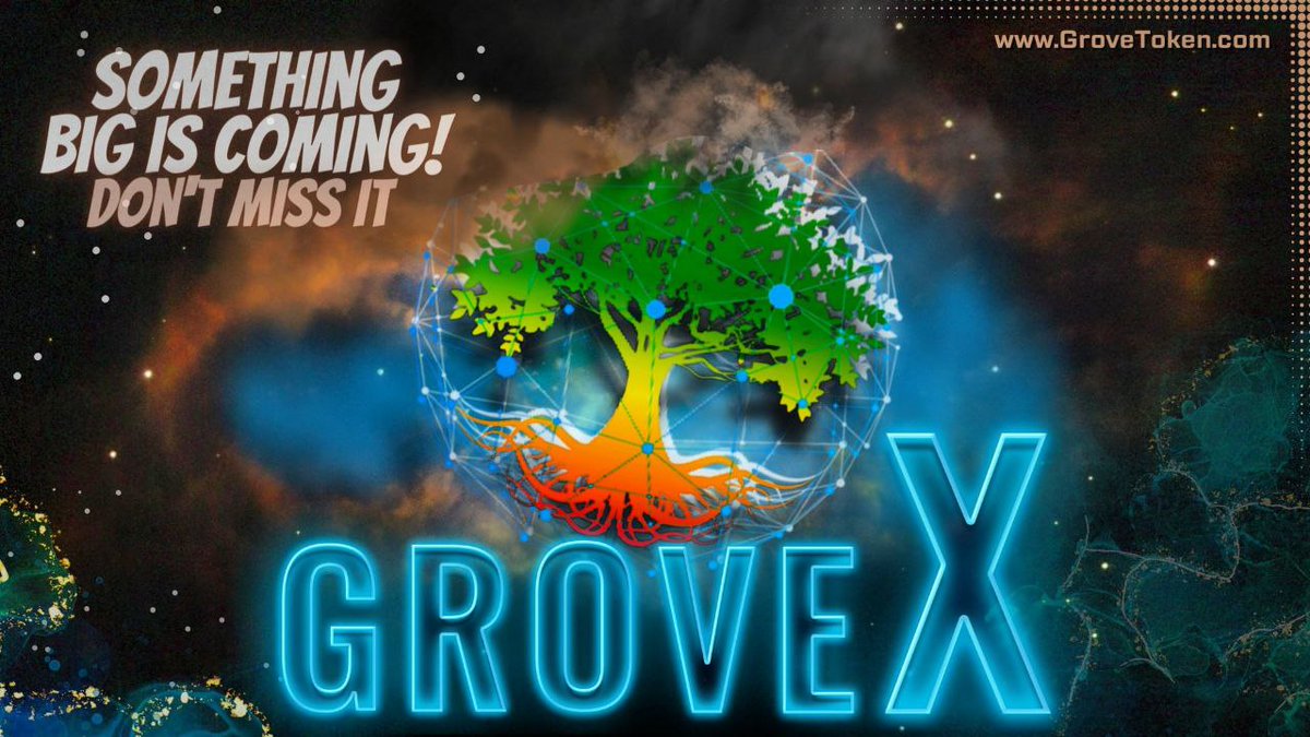 Something big is coming!
Excitement levels are on another level at GroveToken today! 

Stay tuned for what will be our biggest announcement to date!
John's interview goes out on NewsMax at 10am EST! 

#GroveToken #GroveGreenArmy #GroveToTop50 #GroveX #GroveC