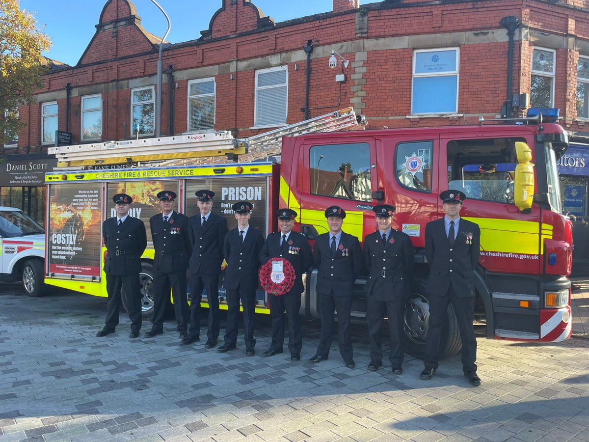 Today our crews fell silent with hundreds from the community gathered around the Cenotaph in Poynton at 11am this morning.  We are proud to be able to support the march through the town and lay a wreath in remembrance of those that did not make it home. #Lestweforget
