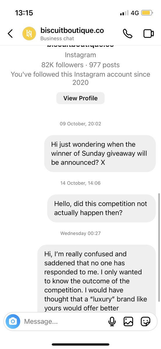 I find it so odd when companies just ignore you! So unnecessary and bad for business <a href="/BiscuitBoutique/">Biscuit Boutique</a> #customerexperience