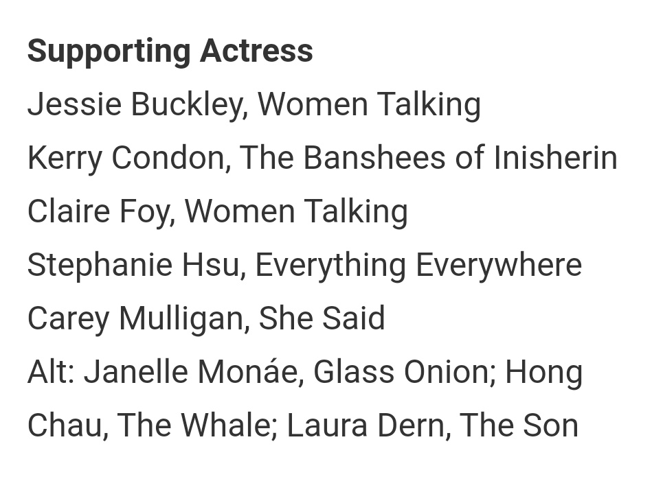 ClaireFoyBrazil's tweet photo. Previsões Oscar - 12 Nov | Awards Daily 🏆
#ClaireFoy #BestSupportingActress
#FirstNomination @Women_Talking
@OrionPictures @mgmstudios
⬇️
https://t.co/It4UAxjgFm https://t.co/pCz3G81Aio