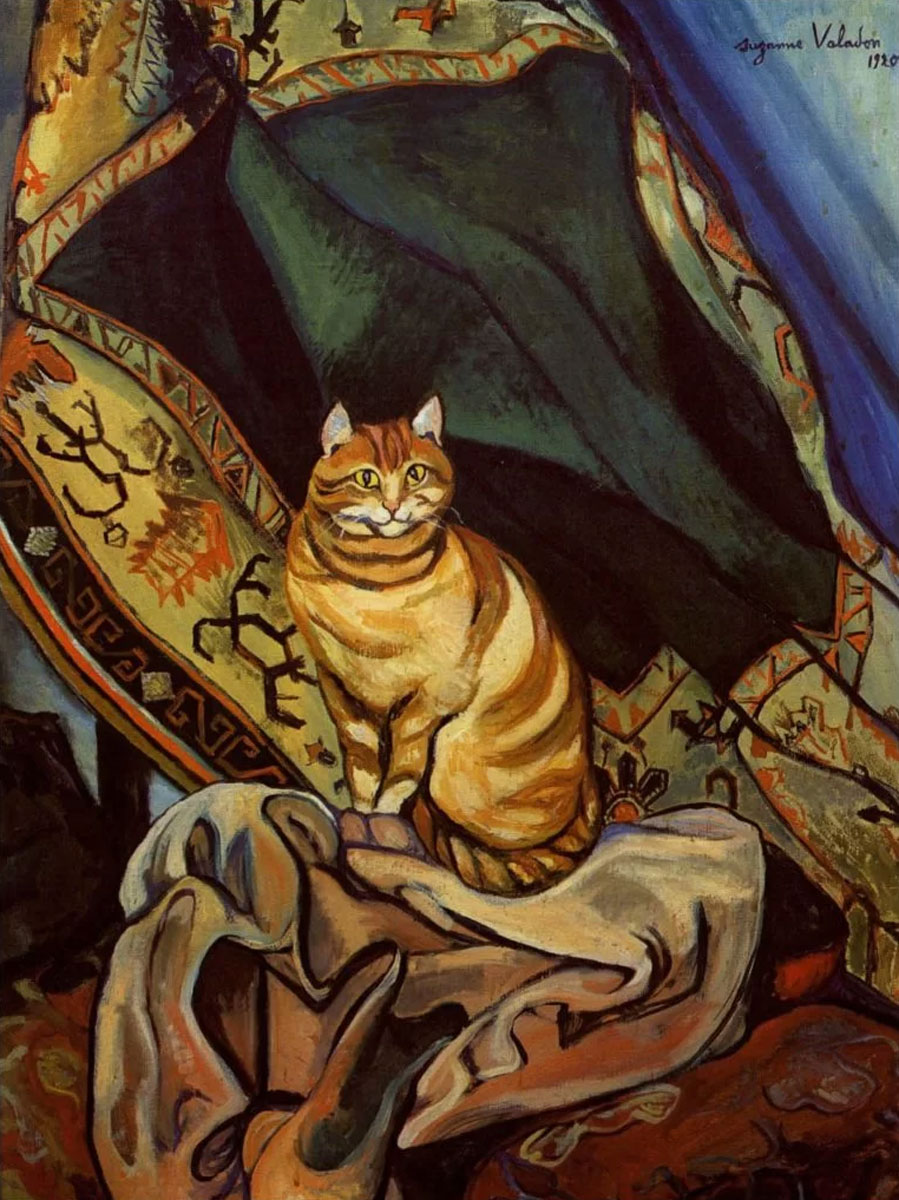 Art Inspiration For Today: Raminou by Suzanne Valadon (French), oil on canvas, genre: Post-Impressionism, 1920 #artinspirationfortoday #raminou #suzannevaladon #frenchartists #postimpressionism #catpainting #oilpainting #painting #art #artontwitter