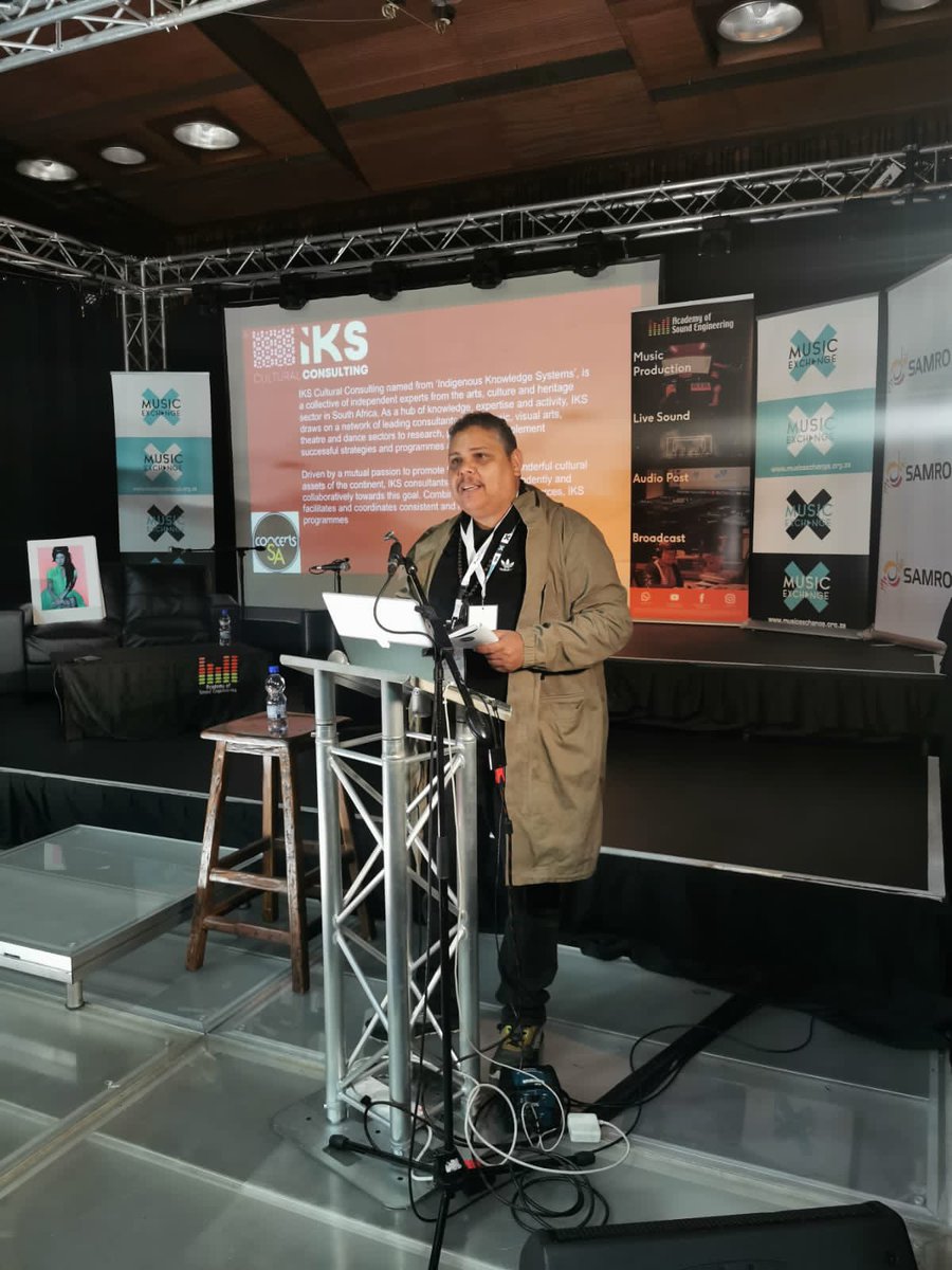 IKS_Africa's tweet photo. Andre Le Roux (@andile_lerumo), Managing Director of IKS Cultural Consulting and Head of @ConcertsSA closes off this year’s @musicexchange discussing “Live Music Concerts in a Digital Future: Sharing some research insights ”. #mex22 https://t.co/mIRMUOYf7h