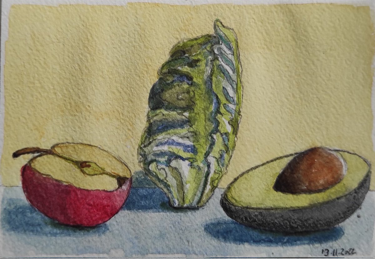 OakOrobic's tweet photo. Two #watercolour paintings for this Sunday's salad (it's Salad Sunday #saladwave) https://t.co/DpKh29krXc