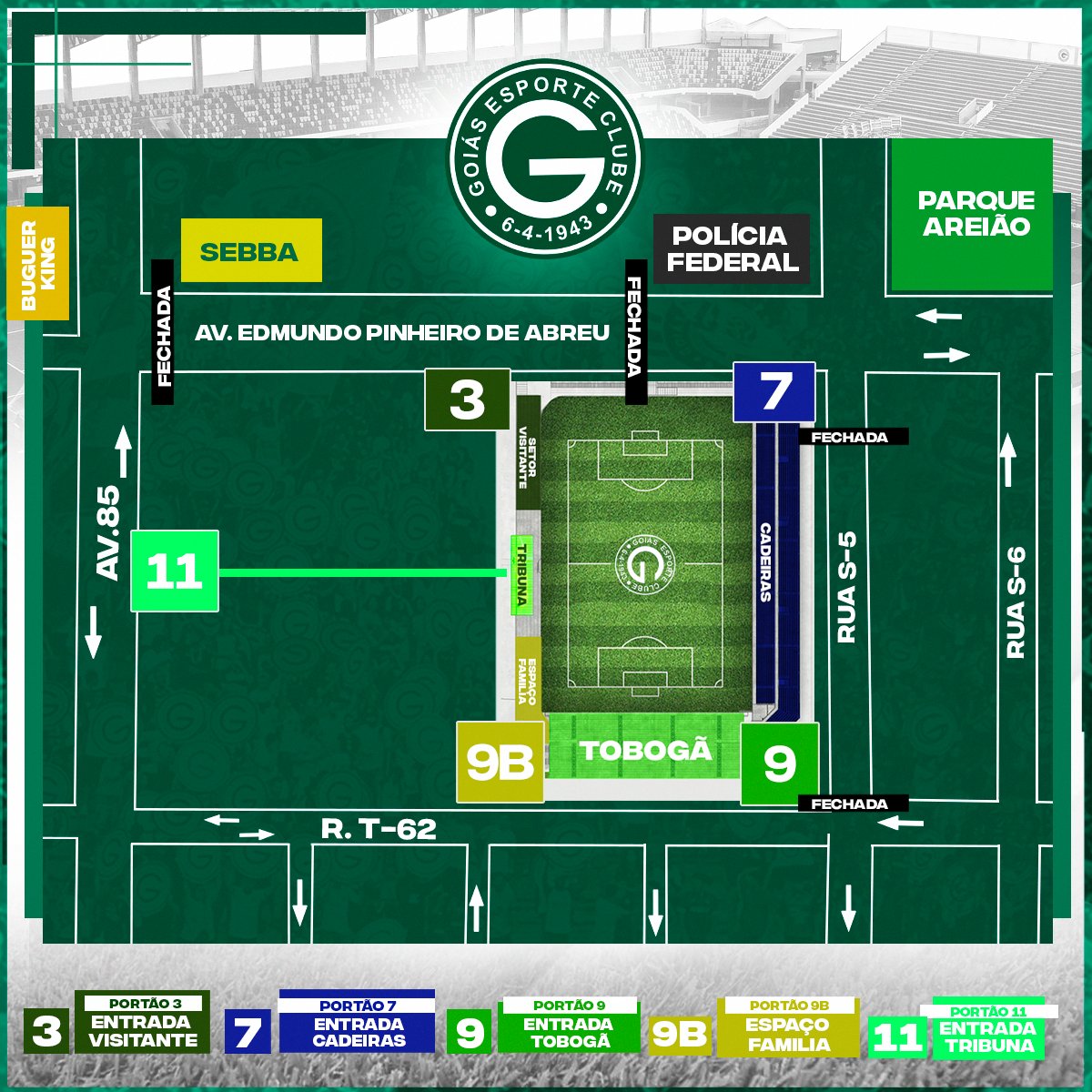 goiasoficial's tweet photo. ⚠️ Atenção ao mapa de acesso ao Estádio para Goiás x São Paulo! 

#GOIxSAO
#Brasileirão2022 https://t.co/Y5HcTemAvT