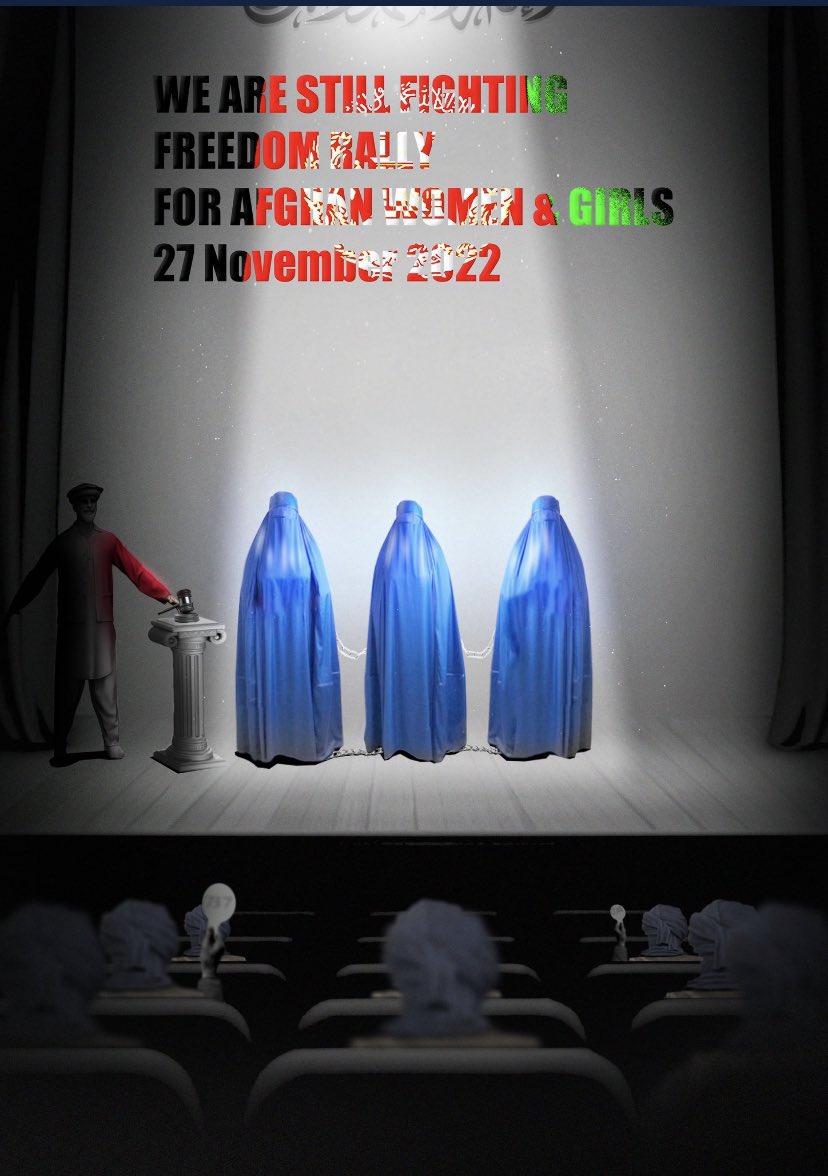 The Taliban are trying to erase Afghan women from public life, eroding human rights with no consequence

Attend March for Freedom for Afghan Women &amp; Girls on 27 Nov to send a message for UK Govt to do more.
Park Lane 12pm
#FreeAfghanwomen
#BreadWorkFreedom
marchforafghanwomenandgirls.com