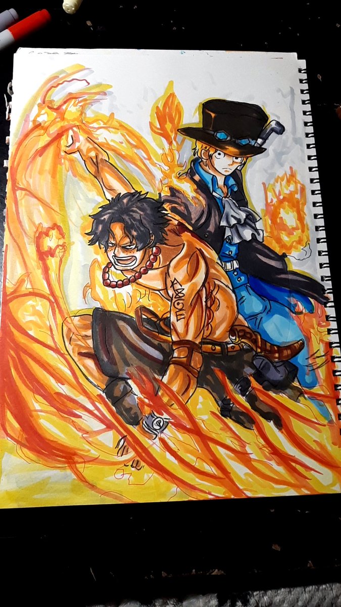 ONE PIECE手描きイラスト 『炎帝サボ』