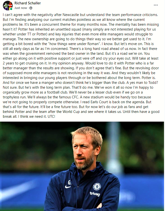 Too much drivel from some of our glory hunting Twitter plastic fan base not to give my take on current times.