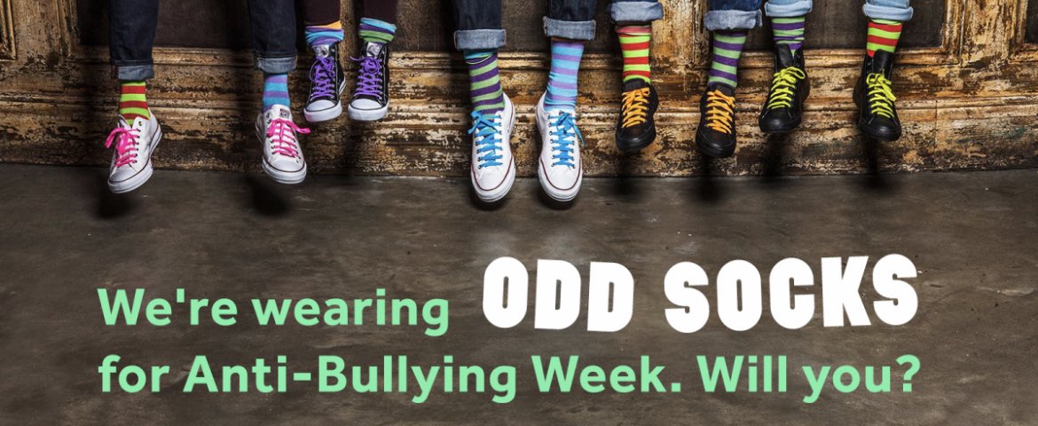 RagLGriffiths's tweet photo. Monday 14th November marks the start of #AntiBullyingWeek so tomorrow, we are asking all pupils to wear #oddsocks to celebrate what makes us all unique. As well as this, we are also have a #redfruitweek in our school fruit tuck shop this week to symbolise #stopbullying. https://t.co/tODymrNfZt