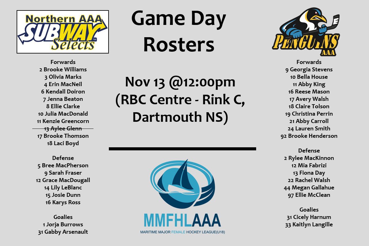 Second game of the weekend! The Selects take on the Action Benefit Penguins at 12:00pm!