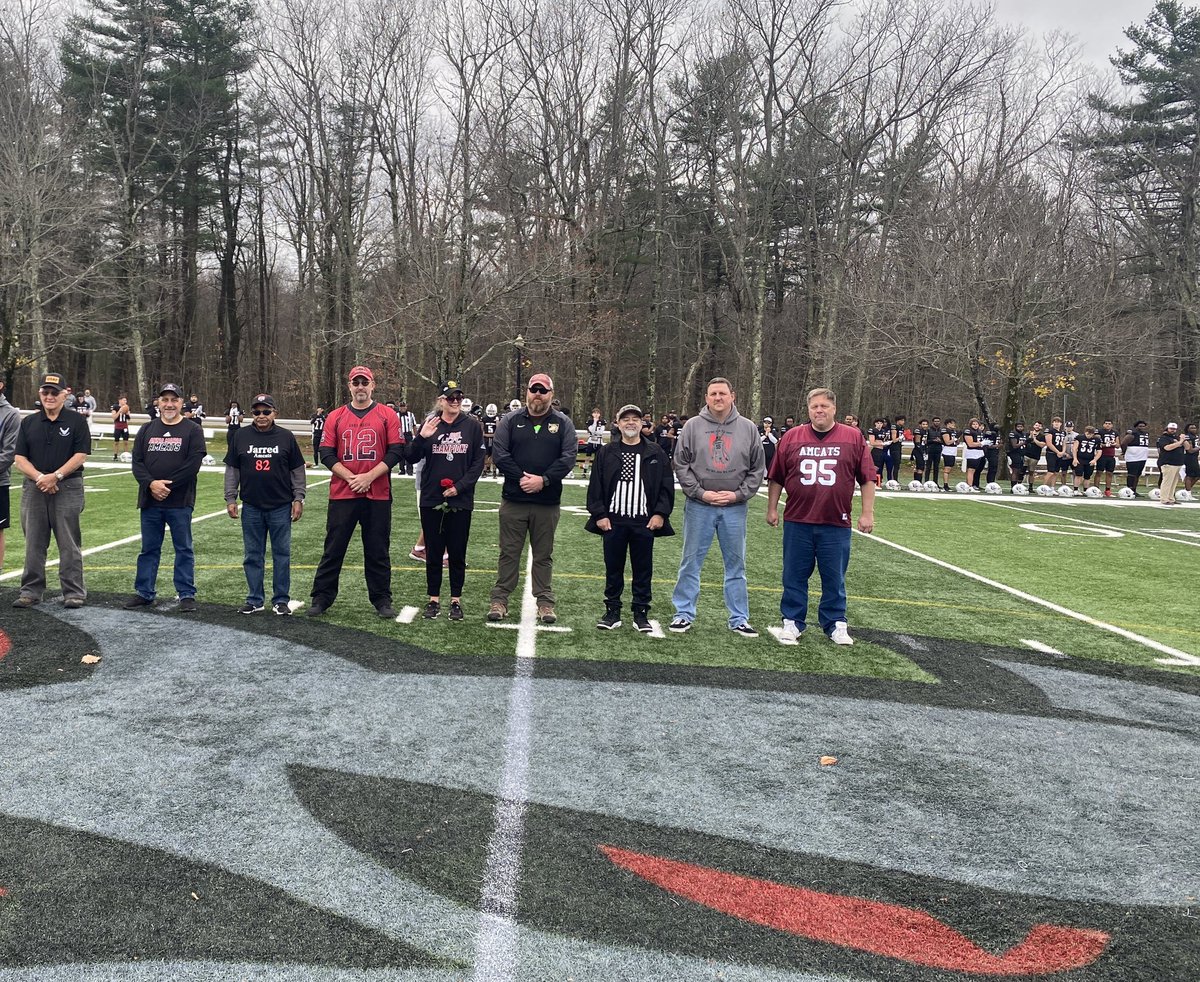 RivierUnivAD's tweet photo. As part of pregame and veteran’s day weekend, we honored members of our @AMCAT_Football family who served our country.
Our very own Deacon Jack Franchi and military veteran served as honorary captain. @goAMCATS @goannamaria
#VeteransDay2022 #ThankUForUrService https://t.co/Ko0scF5kLr