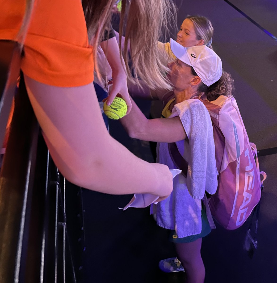 FMcKillop's tweet photo. Fantastic day at the @BJKCup at @EmiratesArena yesterday. Huge thanks @harriet_dart, @annekeothavong, #SamStosur & all the players who spent some time with the kids. A very excited & inspired girl in my house this weekend. Good luck in the final, @TennisAustralia! #BJKCupFinals https://t.co/csq1slohnj