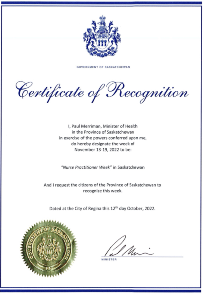 Join us in celebrating ‘Nurse Practitioner Week’ November 13th - November 19th, 2022. This week celebrates the hard work and dedication of NPs across Saskatchewan- thank you for the excellent care provided to thousands of Saskatchewan residents.