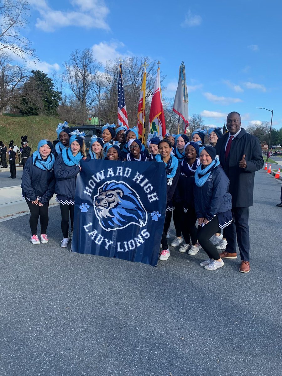 Our cheerleaders braving the cold to support our veterans!