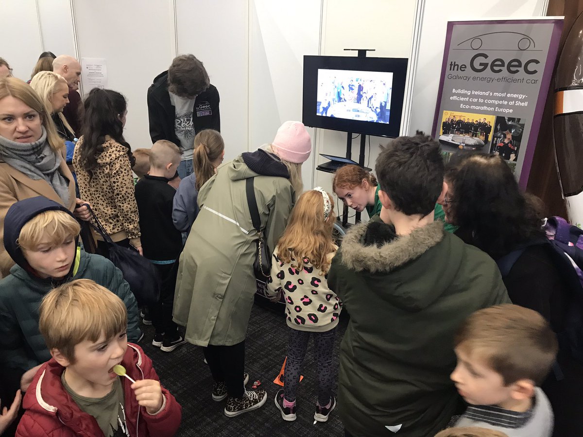 TheGeec's tweet photo. We are at the fantastic #galwayscience in the main expo hall! Come by, say hi, learn how we design and race one of the world’s most efficient cars! https://t.co/vSysSTO1N1