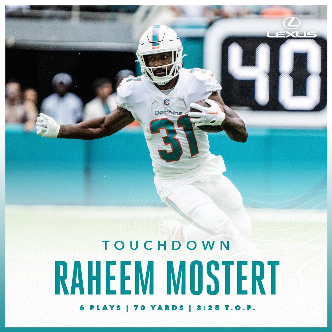 MiamiDolphins's tweet photo. What a way to start the second half! #FinsUp https://t.co/6WZJm9Cel4
