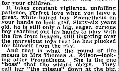 Posting these lest we forget that the papers routinely treated Thomas Edison like a giant baby

(Images from Los Angeles Times, 1931, and Boston Daily Globe, 1913)
