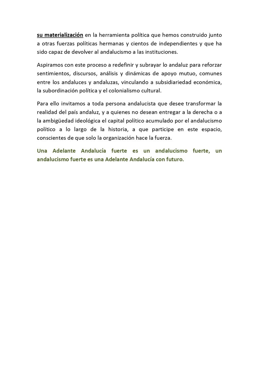 IzqAndalucista's tweet photo. 📣 ¡Comunicado importante de @PrimaveraAND e @IzqAndalucista!

💚 Abrimos un espacio de encuentro entre nuestras organizaciones para reforzar el andalucismo. 

Invitamos a participar en él a toda persona andalucista que quiera transformar el país andaluz
👇👇 https://t.co/6zFZo6NU30