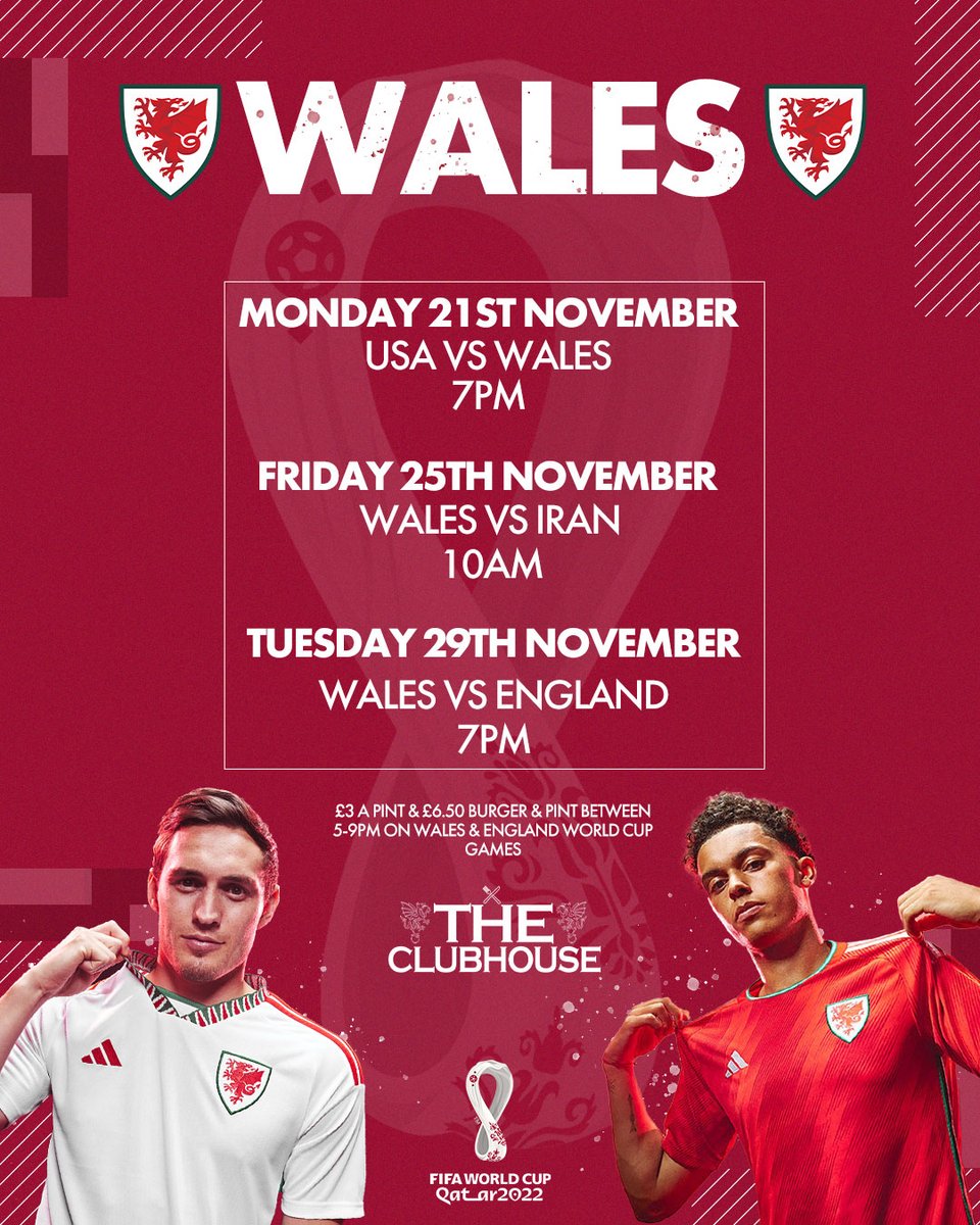 LlandudnoFC's tweet image. WORLD CUP DEAL 🍻🍔

During all Wales &amp;amp; England World Cup games shown live at The Clubhouse, between 5-9pm pints will be £3 each and we are also offering a pint and a burger for £6.50.

Grab yourself a bargain!

#llandudno #llandudnofc #worldcup #keepthefaith