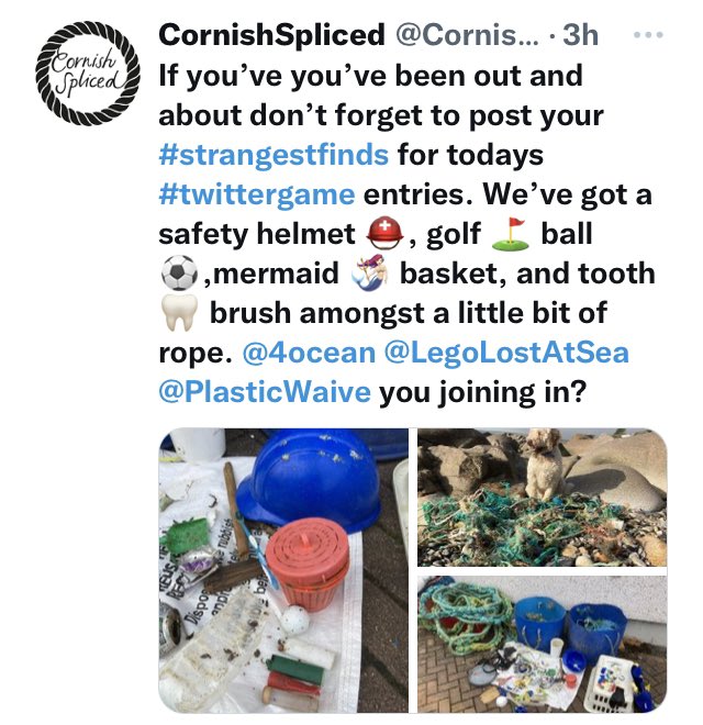 CornishSpliced's tweet photo. Todays #strangestfinds for week4. Get yours in quick #twittergame #spratkeyring #plastics #fishingrope @KeepBritainTidy #keepouroceansclean https://t.co/bldmiI0bXH