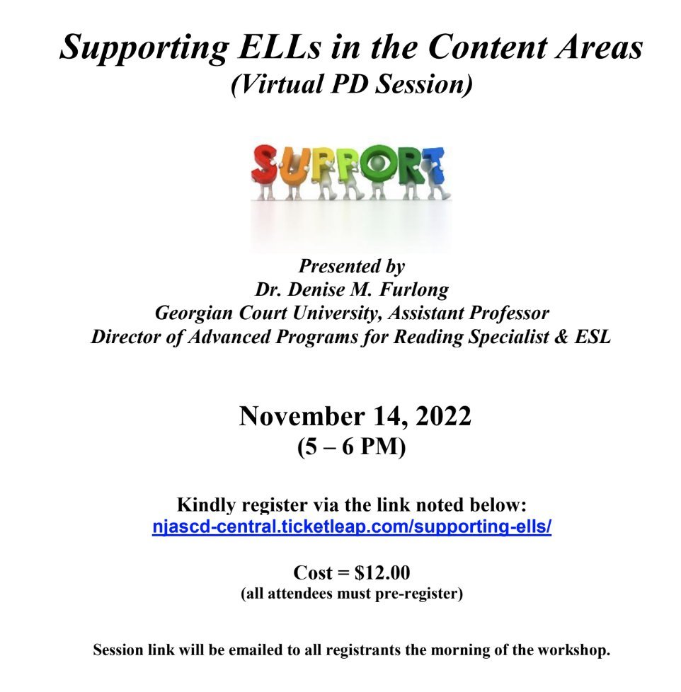 Dr. Denise Furlong 🌻 (@denise_furlong) on Twitter photo Virtual professional learning opportunity tomorrow! <a href="/NJASCDCentral/">NJASCD Central</a> <a href="/NJTESOL_NJBE/">NJTESOL_NJBE</a> <a href="/WestJerseyReads/">WJRC</a> <a href="/EdumatchBooks/">EduMatch Publishing</a> <a href="/NJTESOL_Shore/">Shore_NJTESOL</a> <a href="/CeciliaZimmer15/">Cecilia D. Zimmer, M.Ed.</a> @BilESLWL4FBPS Virtual professional learning opportunity tomorrow! <a href="/NJASCDCentral/">NJASCD Central</a> <a href="/NJTESOL_NJBE/">NJTESOL_NJBE</a> <a href="/WestJerseyReads/">WJRC</a> <a href="/EdumatchBooks/">EduMatch Publishing</a> <a href="/NJTESOL_Shore/">Shore_NJTESOL</a> <a href="/CeciliaZimmer15/">Cecilia D. Zimmer, M.Ed.</a> @BilESLWL4FBPS