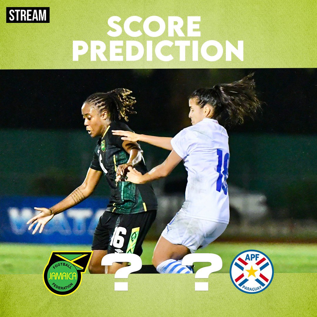 Stream876's tweet photo. The Reggae Girlz will be hunting for win #2 against Paraguay tonight!
What are your predictions for this match? 🤔
⏰: 6pm
🏟: National Stadium
#ReggaeGirlz #Football #JAMPRY https://t.co/txAol2lssx