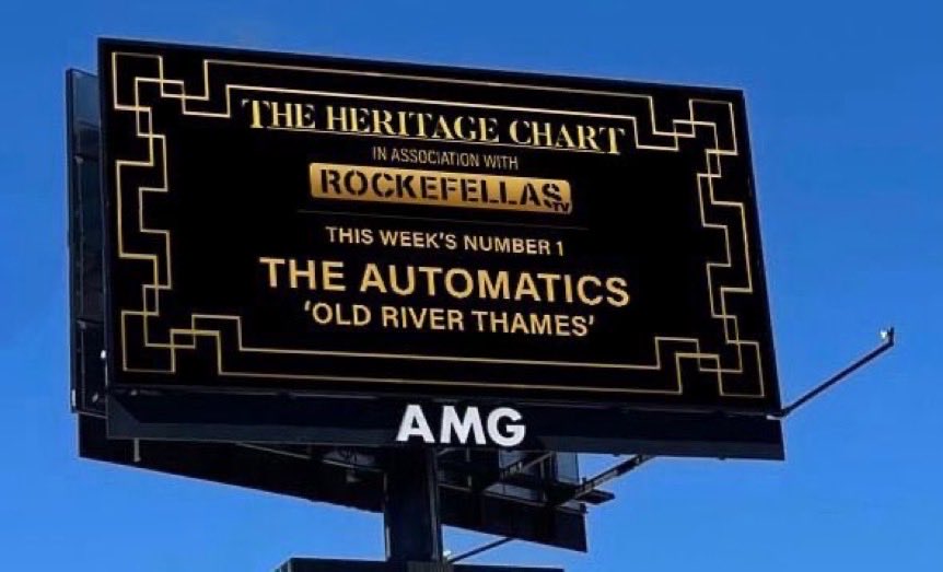 Delighted to reach #1 on the Heritage chart with Old River Thames as witnessed by this billboard in Banning CA. Thanks to Mike Read and all who voted!