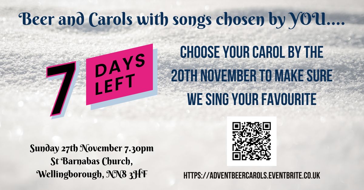 Hark the Herald?
Once in Royal David's City?
Away in a Manger?

Want to make sure we sing your favourite carols at our Beer and Carols on the 27th Nov?

Buy your tickets and bid for your fave by the 20th November to ensure yours is included on the night!

AdventBeerCarols.eventbrite.co.uk/?aff=Twitter