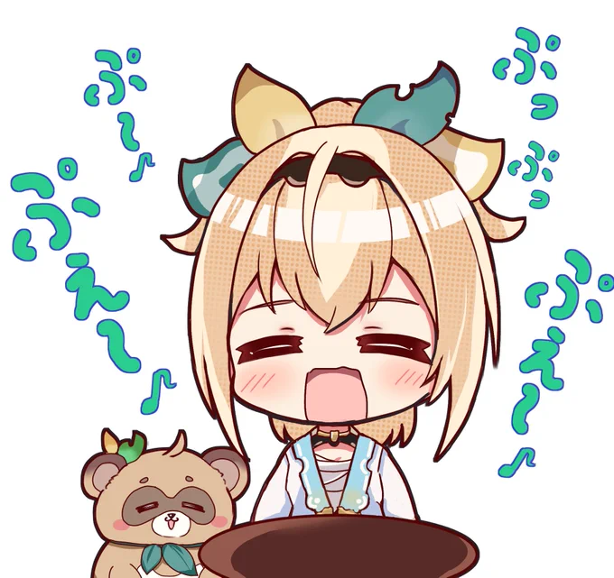 口真似でぷぇ〜ってするの鳴き声みたいで可愛いかった#いろはにも絵を 