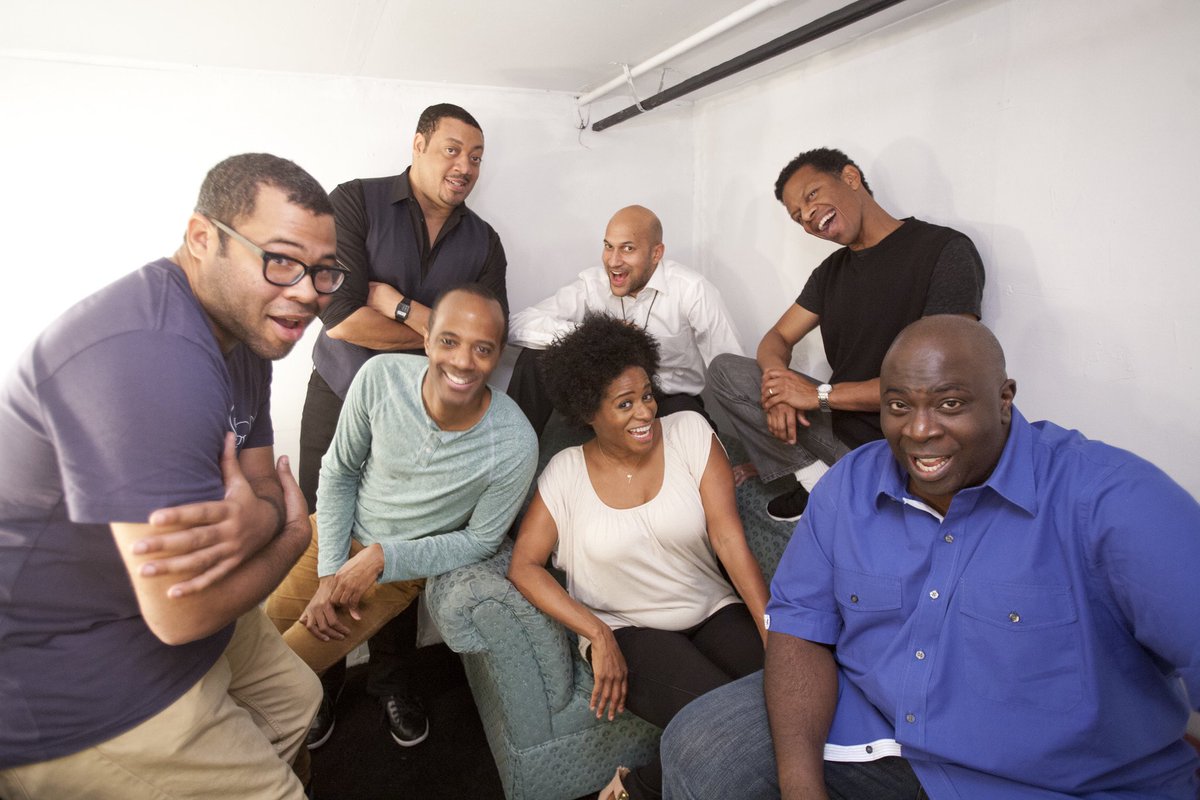 SFSketchfest's tweet photo. #SketchfestFlashback 2014, 13th fest: The Black Version (Jordan Peele, Cedric Yarbrough, Jordan Black, Daniele Gaither, Keegan Michael Key, Phil LaMarr and Gary Anthony Williams) at Brava Theater. 📸: Tommy Lau. SF Sketchfest returns to celebrate 20 years, Jan. 20 - Feb. 5, 2023! https://t.co/Mo8OVzy6bX