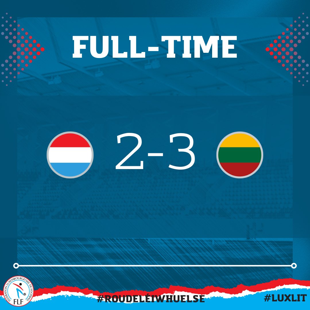flf_lu's tweet photo. Eis Rout Léiwinne verléieren hire leschte Match vum Joer mat 2-3 géint Litauen 🇱🇺🇱🇹
#RoudeLéiwHuelSe #LUXLIT #RoutLéiwinnen https://t.co/0ztq9jBo6F