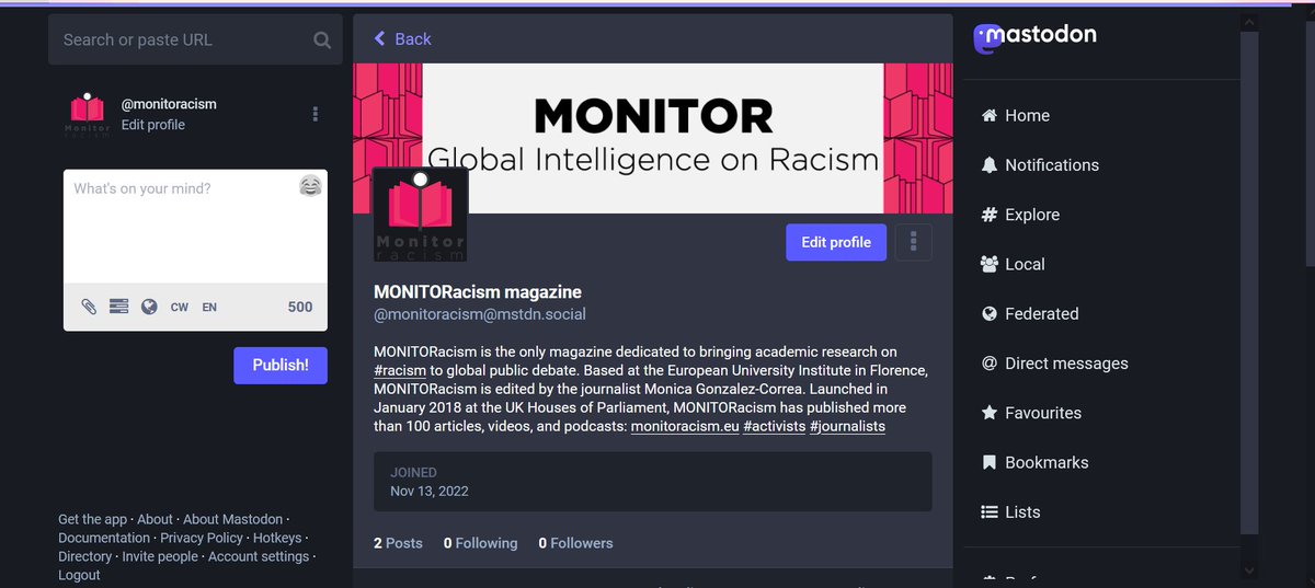 Follow us on Mastodon: @monitoracism@mstdn.social #racism #antiracism #SocialJustice