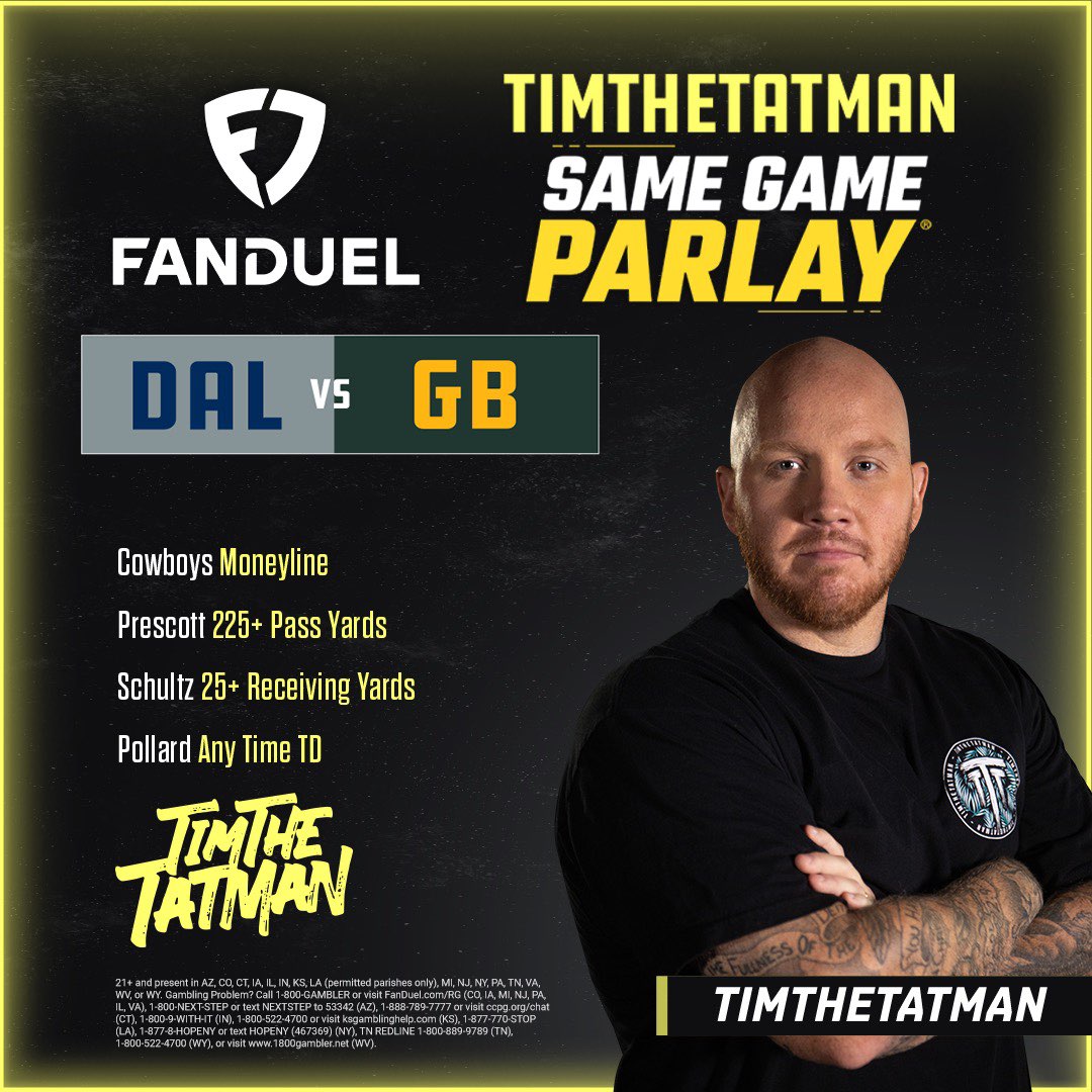 timthetatman's tweet photo. GAME DAY COWBOYS NATION  🤠

Got a good one for my #SGP on @fdsportsbook today!

Bet now: https://t.co/l10wmP4iDt #ad https://t.co/Z0Pe536as3