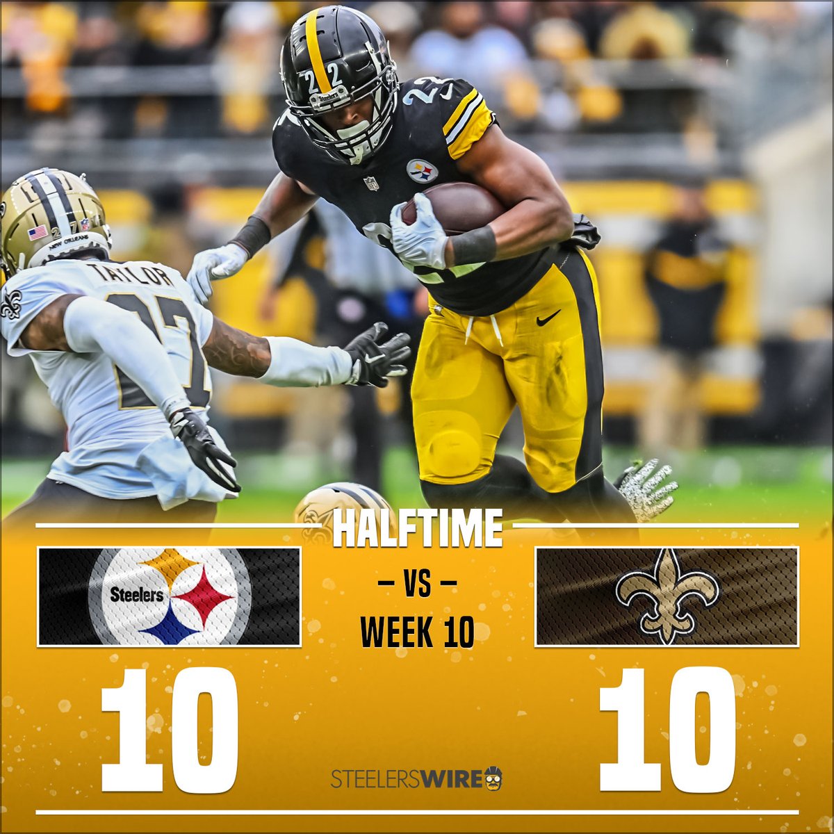 TheSteelersWire's tweet photo. Halftime in Pittsburgh. #Steelers #Saints #PITvsNO https://t.co/j0ckNQG29E